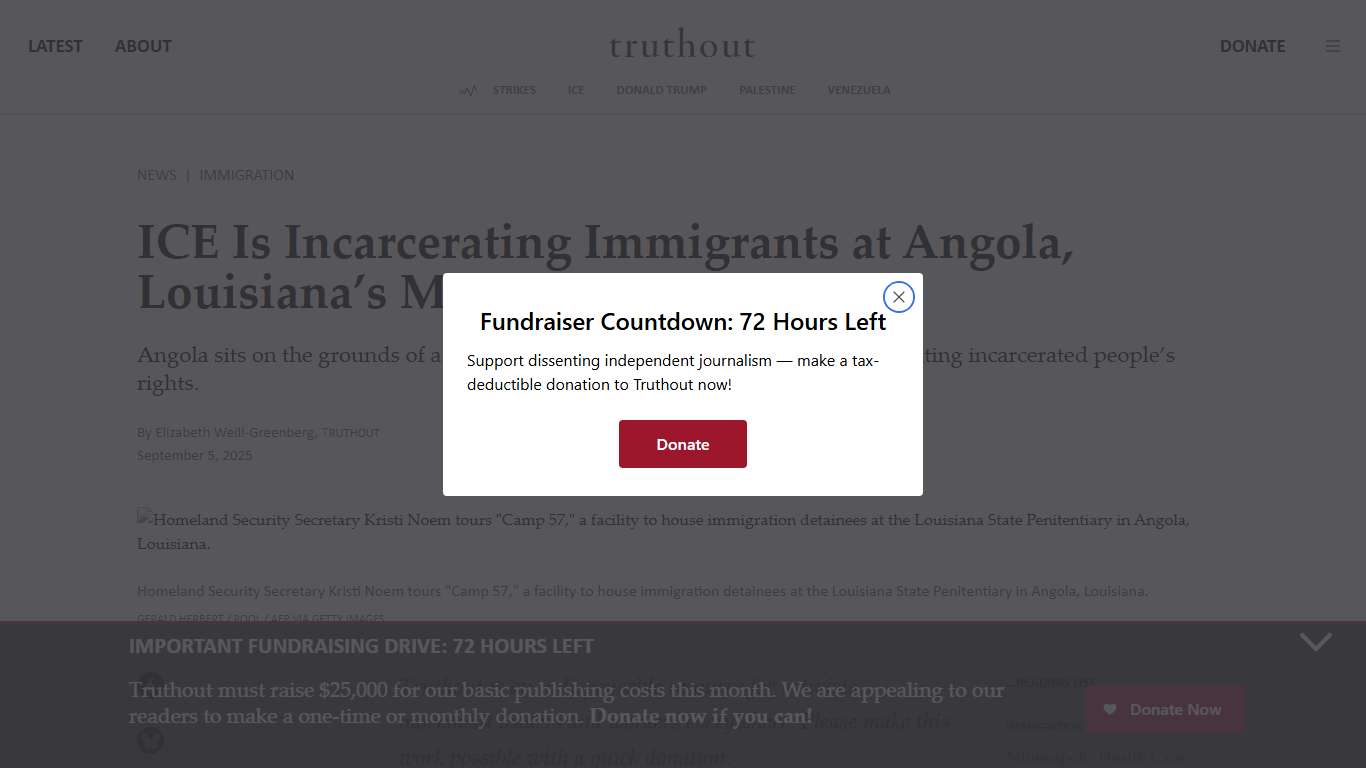 ICE Is Incarcerating Immigrants at Angola, Louisiana’s Max Security Prison Truthout